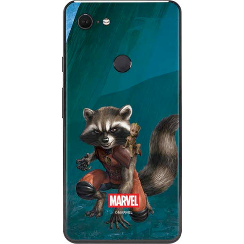Marvel Rocket and Baby Groot Cosmic Bond Google Pixel 3 XL Skin
